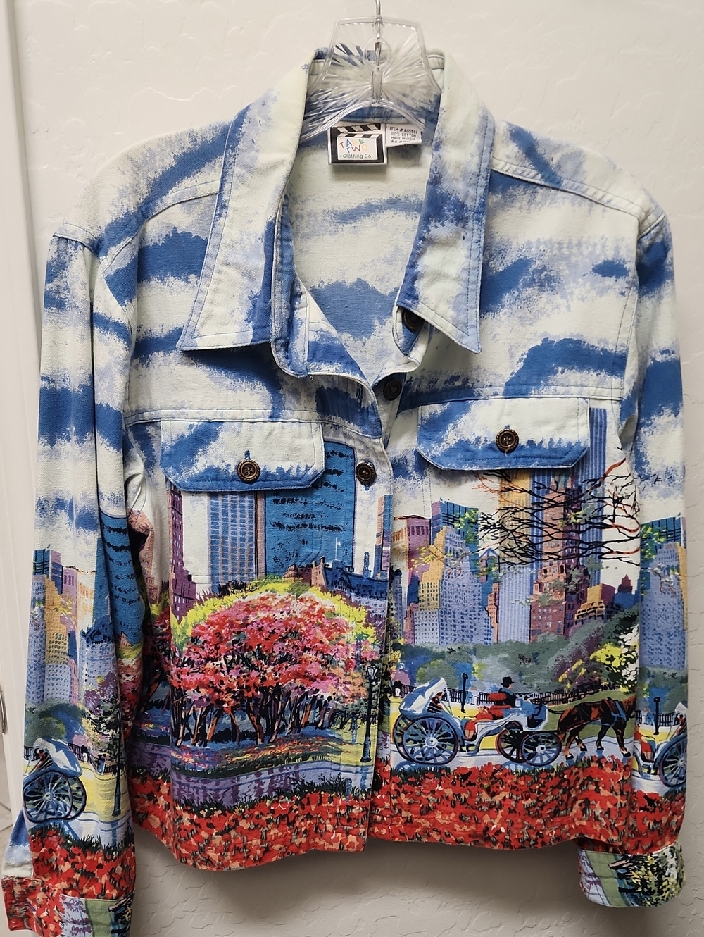 Scenic Print Jean Jacket - Blue/Multicolor